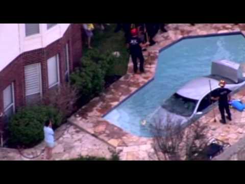 Watch Raw- Car Crashes Into San Antonio Pool News Video Video