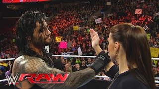 Watch Roman Reigns reminds Stephanie McMahon that he is the "authority" in WWE: Raw, March 21, 2016 Video