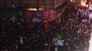 Watch Thousands Protest Bombing Attack in Turkey Video