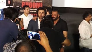 Watch Sanjay Dutt & Ranbir Kapoor's GRAND ENTRY At Bhoomi Trailer Launch Video