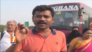 Watch Private Travels Bus Stall Due To Technical Problem at Wanaparthy | iNews Video