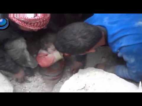 Watch Raw- Baby Rescued From Rubble in Syria News Video Video