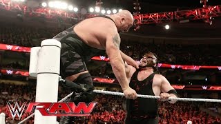 Watch Kane clears the ring and levels Big Show: Raw, March 21, 2016 Video