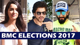 Watch Bollywood Celebs Cast VOTE At BMC Elections 2017 | Shahrukh Khan, Ranveer Singh, Shraddha Kapoor Video