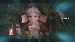 Watch 14 Feets Green Ganesh Idol in Sathupalli | Khammam | iNews Video