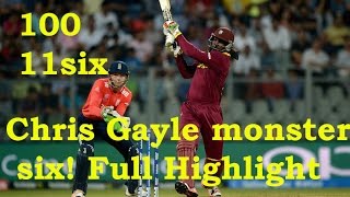 Watch Chris Gayle 100 | WI vs Eng match highlight | world T20 2016 Video