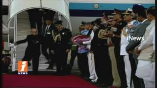 Watch Pranab Mukherjee Arrives in Hyderabad | To Participate in OU Centenary Celebrations | iNews Video