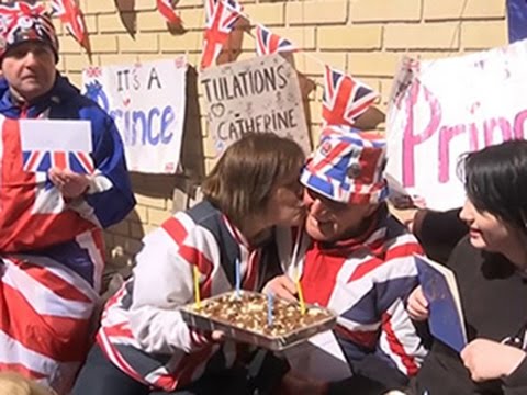 Watch Raw- Man Celebrates 80th Waiting for Royal Baby News Video Video
