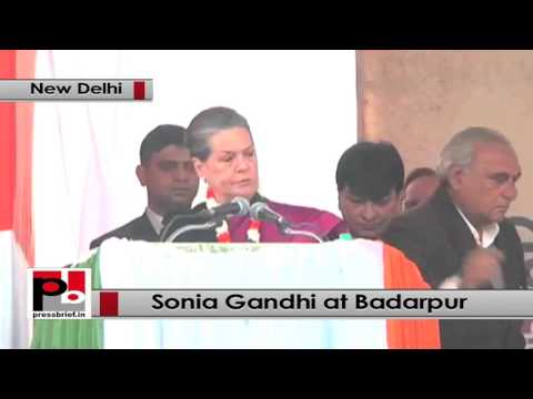 Watch Delhi polls - Sonia Gandhi takes on BJP, AAP at Congress election rally Video