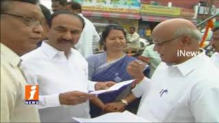 Watch Etela Rajender Pays Tribute To Gandhi on His 148th Birth Anniversary | Karimnagar | iNews Video