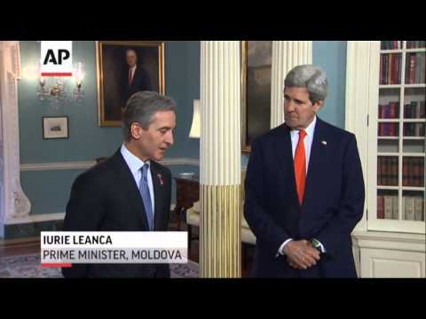 Watch Kerry Meets Moldovan PM, Heads Later to Ukraine News Video Video