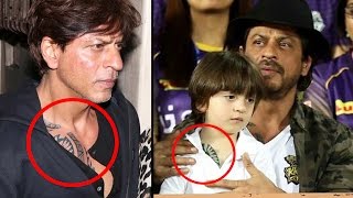 Watch Shahrukh, AbRam FLAUNT Same Tattoos During IPL Match - KKR Video