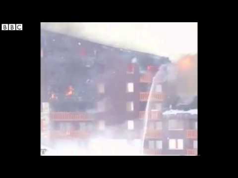 Watch Val d Isere Ski chalet on fire in resort News Video Video