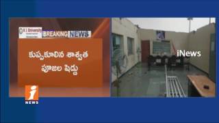 Watch Strong Winds Attack On Yadadri Temple | Sheds Destroyed, 1 Injured | iNews Video
