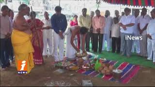 Watch Jalagam Venkat Rao Lays Foundation Stone For Business Shops at Bhajana Mandir In Palwancha | iNews Video