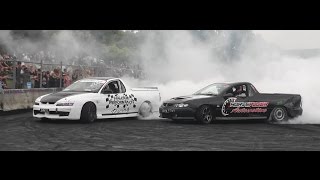 Watch SHRKYZ & DR1FT8 V8 DRIFT UTES AT LARDNER PARK MOTORFEST Video