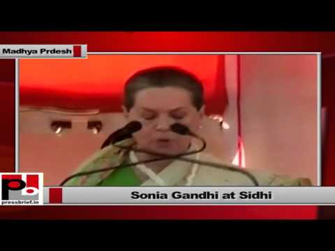 Watch Sonia Gandhi lashes out at BJP in Sidhi, Madhya Pradesh Video