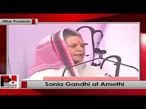 Watch Sonia Gandhi addresses public rally at Amethi, (Uttar Pradesh) Video