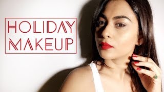 Watch HOLIDAY MAKEUP TUTORIAL | RED LIP | MOSTLY AFFORDABLE MAKEUP Video