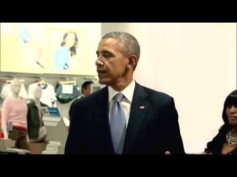 Watch Obama Shops at Gap, Pitches Minimum Wage News Video Video
