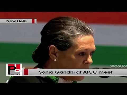 Watch Sonia Gandhi at AICC Session talks expresses her concern over discrimination against women Video