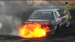 Watch MILF CATCHES FIRE AT BURNOUT MANIA SYDNEY DRAGWAY Video