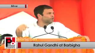 Watch Bihar - Rahul Gandhi addresses Congress poll rally Barbigha, targets PM Modi Politics Video Video