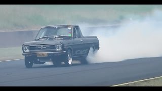 Watch DATNUT JC RACING ROTARY DATSUN UTE FRYING TYRES AT POWERCRUISE 60 Video