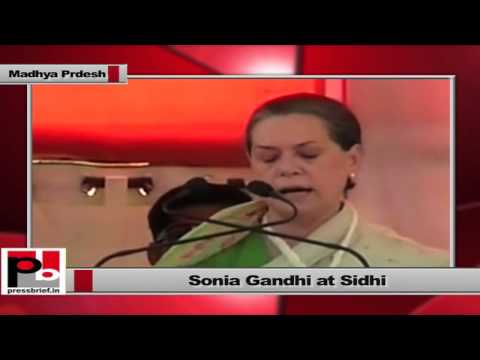 Watch Sonia Gandhi addresses election rally at Sidhi, (Madhya Pradesh) Video