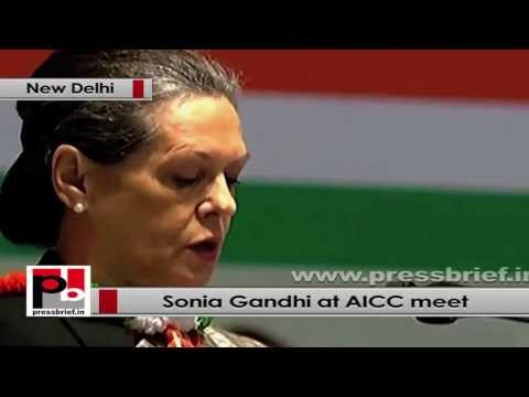 Watch Sonia Gandhi at AICC Session- Communal forces and divisive ideology are the biggest enemies Video