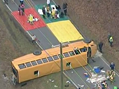Watch Raw- Bus on Side After Crash in North Carolina News Video Video