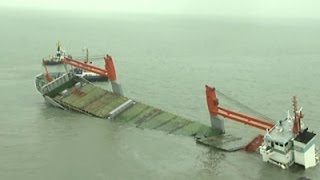 Watch 11 Rescued After Ships Crash in the Belgium Video