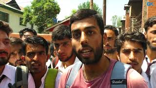 Watch Students hold protest against Kashmir University authorities Video