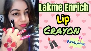 Watch Lakme Enrich Lip Crayon | Honest Review & Swatches - My Ombre Lips | JSuper Kaur Video