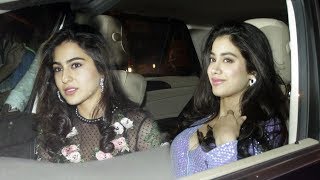 Watch Gorgeous Jhanvi Kapoor And Sara Ali Khan At Deepika Padukone's Party | Padmavati Success Party Video